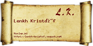 Lenkh Kristóf névjegykártya